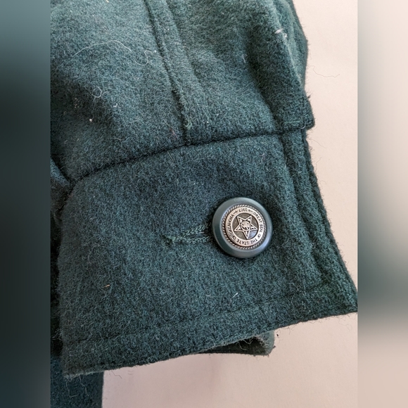 Clipper Mist Retro Vintage Dark Green Wool Bomber Jacket Size Large - Picture 8 of 14